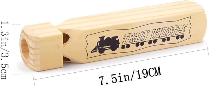 Solid Wood Train Whistle 4 Tones, Noisemaker Toys and Conductor Whistle for Birthday Party Carnival Prize Game Cheering Prop or Educational