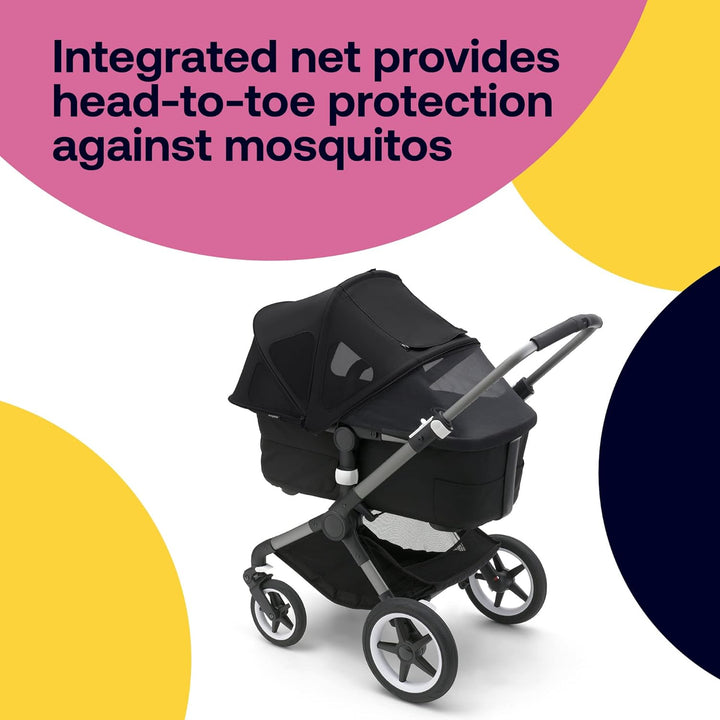 Breezy Sun Canopy, Extendable for Extra Coverage and Optimal Sun Protection, Water Repellent, Compatible with Fox/Cameleon 3/Lynx Strollers (Midnight Black)