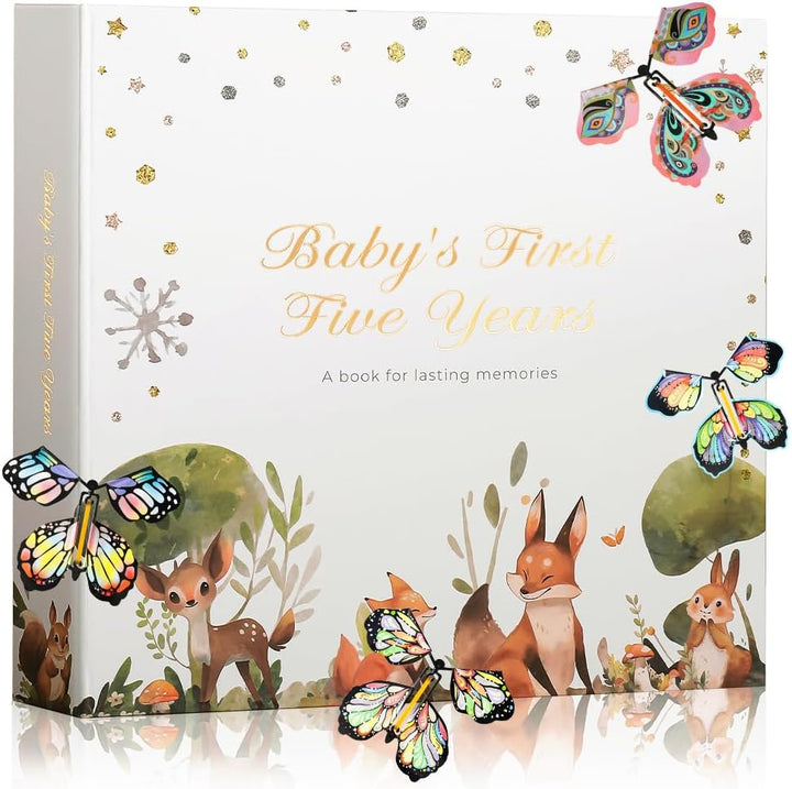 Baby Books for Baby Gift,Baby Book Keepsake Timeless First 5 Year,Baby Memory Book Scrapbook Album from Birth to Age 5, Baby Photo Albums Gender Neutral Baby Items,154 Pages
