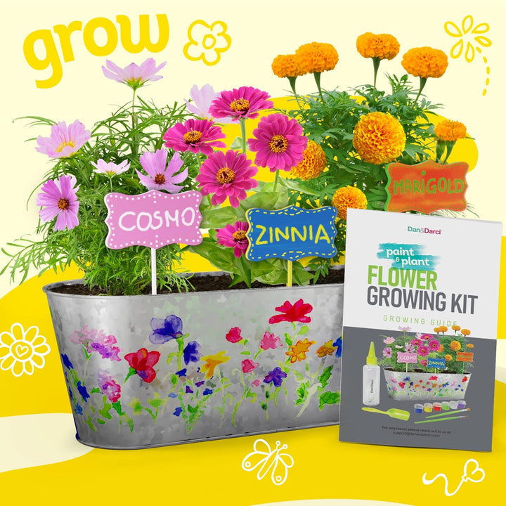 Paint & Plant Flower Growing Kit for Kids - Gift Ideas Age 5 6 7 8-12 Year Old Girl - Birthday Crafts Gifts for Girls & Boys, Fun Children Gardening Kits, Art Projects for Ages 5-12 Years