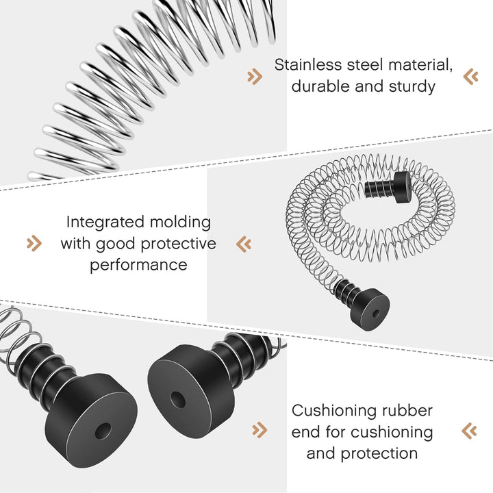 2 Pcs Heavy Duty Stainless Steel Zipline Spring Brake 5.3 Ft Long Zipline Stopper Zip Line Accessories Braking System Stop for 3/16 1/4 5/16 3/8 Inch Wire Kit Backyard