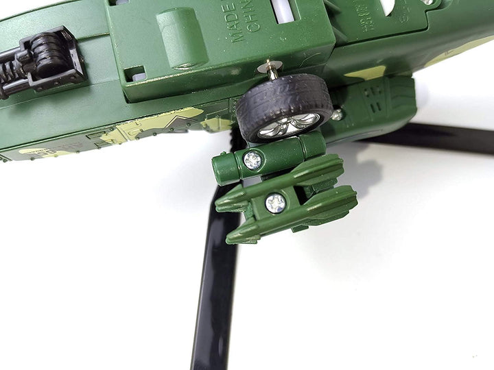 Military Helicopter Toy with Lights and Sounds, Pull Back Army Plane Airplane for Kids Children Boys Girls 11.2 Inch (Green)