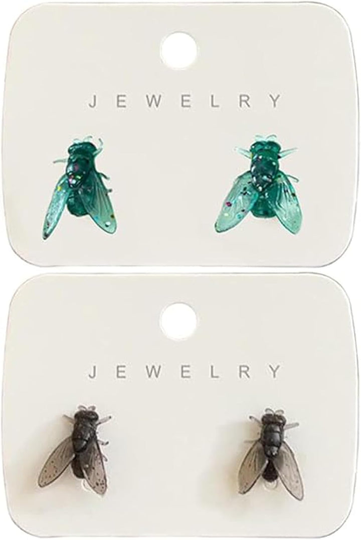Realistic Fly Earrings, Simulation Mini Personalized Black Fly Earring, Realistic House Fly Earrings, Novelty Abstract Gift