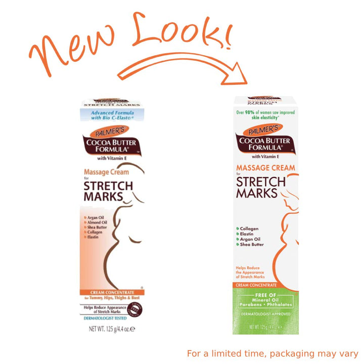 Cocoa Butter Formula Massage Cream for Stretch Marks and Pregnancy Skin Care, 4.4 Ounces (Pack of 2)