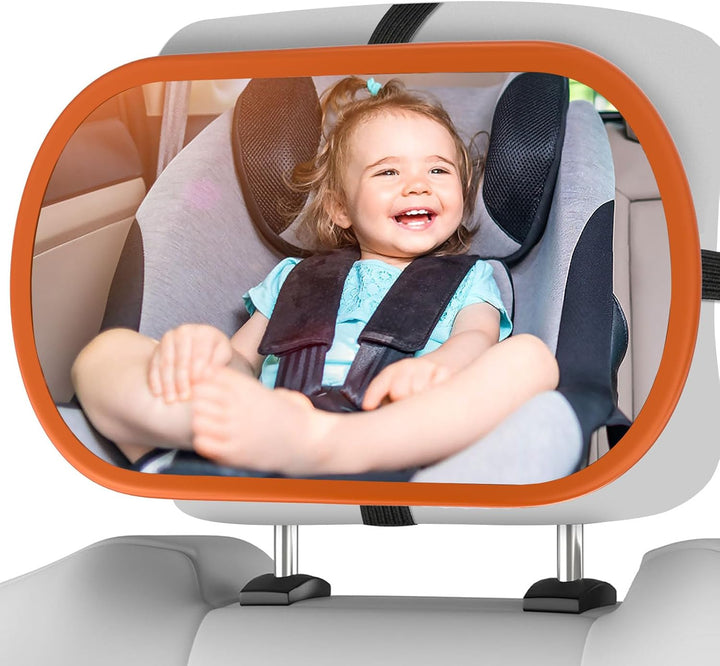 Baby Car Mirror, Safety Car Seat Mirror for Rear Facing Infant, Clear Wide View, 360°Rotation, Easily Observe the Baby Move, Secure, Shatterproof, Crash Tested and Certified (Black)