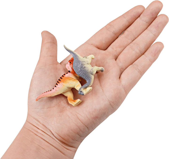Plastic Assorted Mini Dinosaur Figures, Little Dinosaur Figurine, Small Dino Toy 1.5 Inch - 3 Inch, Great for Dino Cake Topper, Easter Eggs Filler, Pack of 12