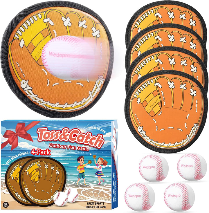 Toss and Catch Ball Game, Kids Toddler Baseball Glove & Catch Ball Toys, Kids Outdoor Games for Family, Toys for Beach Pool Yard Outside, Birthday Gift for Ages 3 4 5 6 7 8-12 Year Old Boys Girls