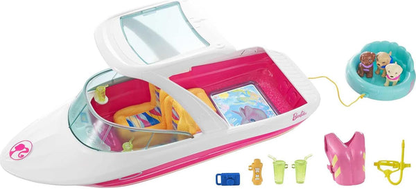 Floating Dolphin Magic Boat with Glass Bottom, 3 Puppies, Floating Raft and Accessories