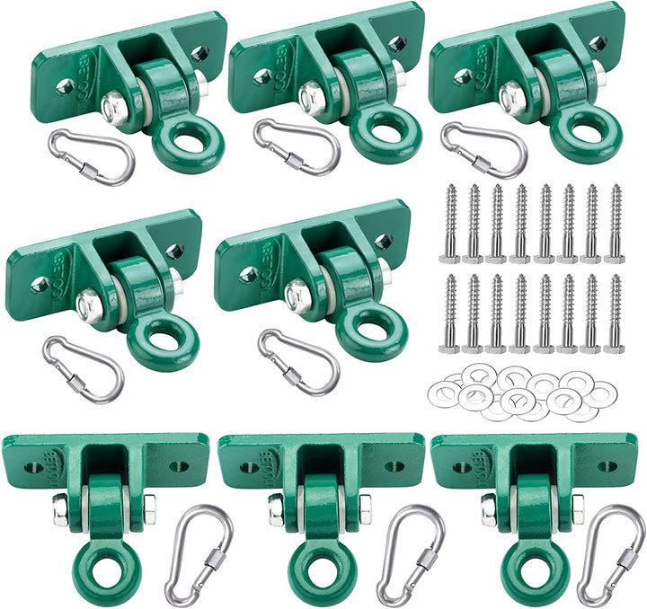 2400 Lb Capacity Heavy Duty Swing Hangers for Wooden Sets Playground Porch Indoor Outdoor & Hanging Snap Hooks Black of 2