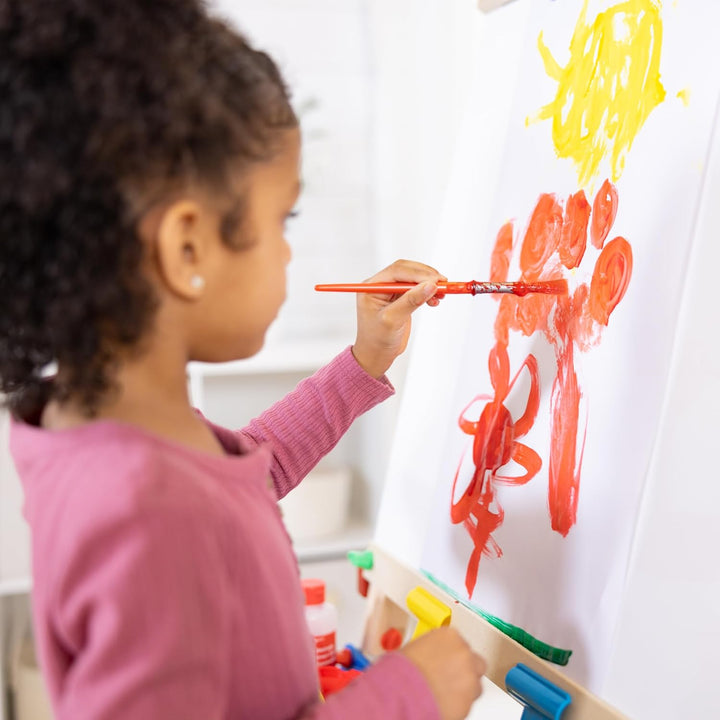 Deluxe Standing Art Easel - Dry-Erase Board, Chalkboard, Paper Roller - FSC Certified