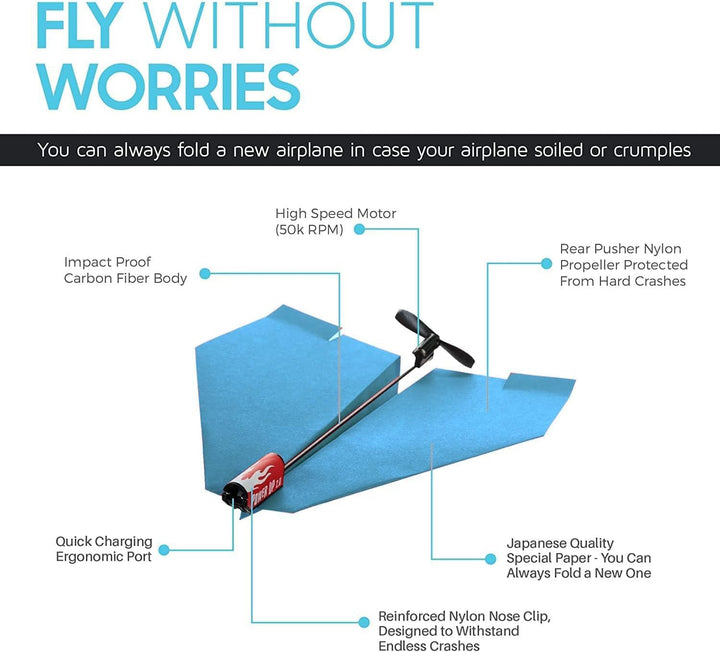 2.0 Paper Airplane Conversion Kit | Electric Motor for DIY Paper Planes | Fly Longer and Farther | Perfect for Kids & Adults | Ready to Use Aeroplane Engine Kits