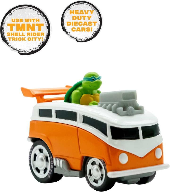 , 1:64Th Diecast Shell Riders Set, Classic Styling, Leo, Raph, Donatello, and Mikey, Ages 3+