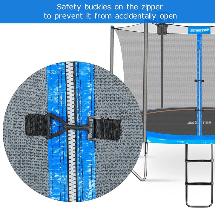 Trampoline Replacement Safety Enclosure Net for 6 Straight Poles round Frame Trampolines, Breathable and Weather-Resistant Trampoline Net with Adjustable Straps (Net Only)