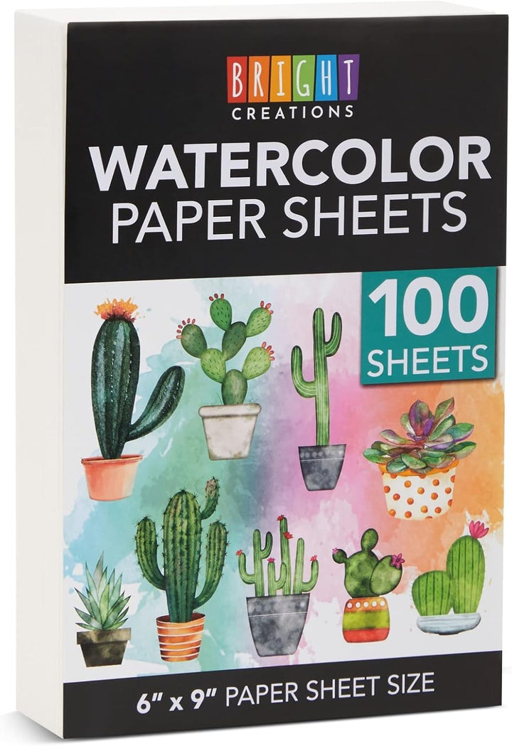 100 Sheets Cold Press Watercolor Paper for Artists and Beginners - 8.5 X 11 in Pack, Paint Paper for Watercolor