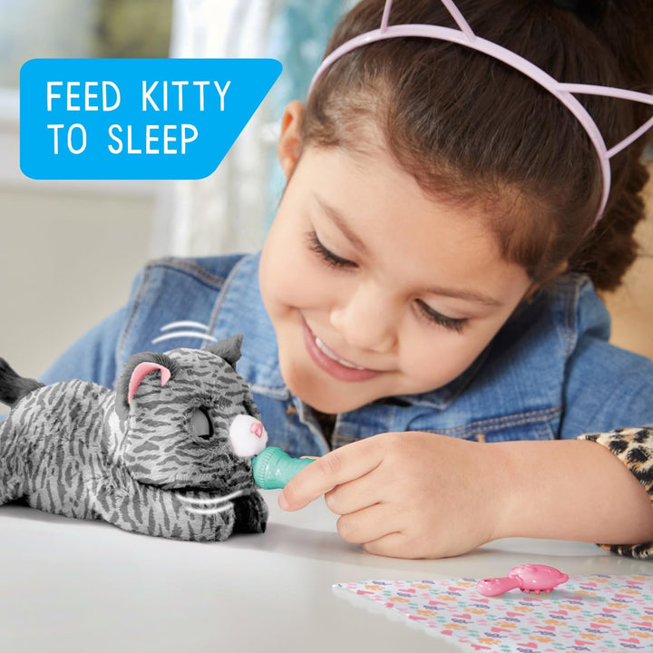 Furreal Newborns Kitty Interactive Pet, Small Plush Stuffed Animal Cat with Sounds and Movement, Faux Fur, Kids Toys for Ages 4 up by