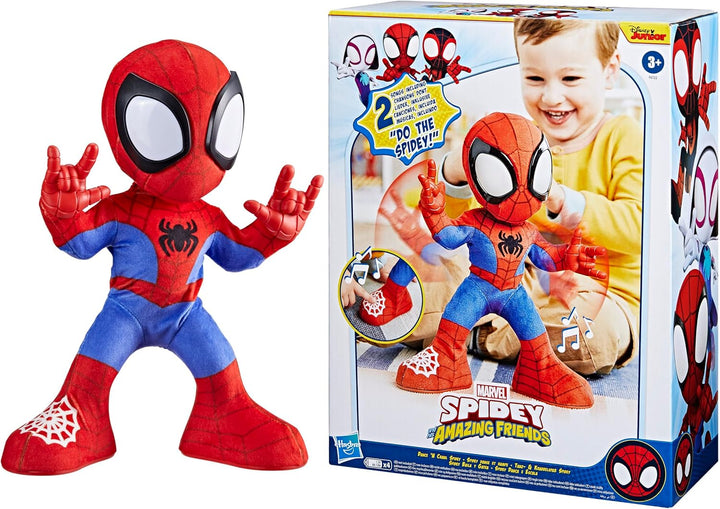 Marvel Dance 'N Crawl Spidey, Interactive Plush Toy with 20 Phrases & Sounds, 2 Songs, Super Hero Toys for Kids 3 & Up