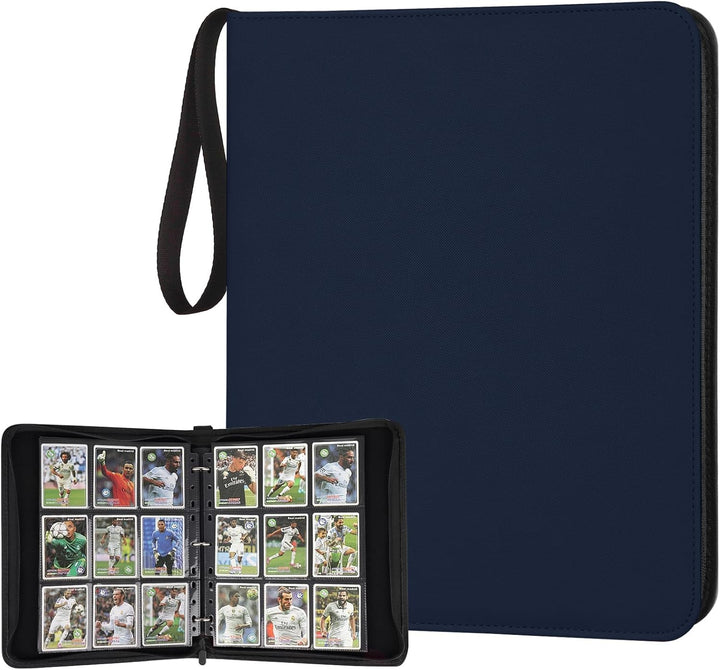 9 Pocket Card Binder, Premium Zip Trading Card Binder, 540 Double Sided Pocket PU Collection Binder, Collector Album, Card Folder for MTG, TCG, Sports Cards (Black)