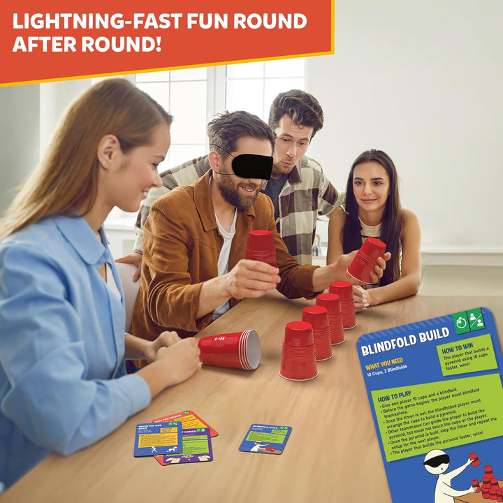 One Minute Party Games - 200+ Pieces, Fast-Paced & Hilarious Group Games for Kids, Teens & Adults, Fun for Game Nights, Birthdays, Family Gatherings, Indoor or Outdoor Play