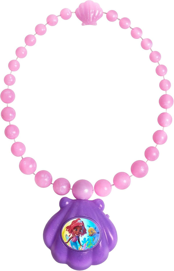 Disney Junior Ariel Ocean Glow Necklace with Lights and Sounds, Dress up and Pretend Play, Kids Toys for Ages 3 up by