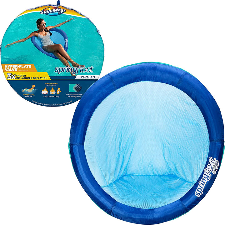 Spring Float Premium Papasan Pool Lounger, Inflatable Pool Floats Adult with Fast Inflation for Ages 15 & Up