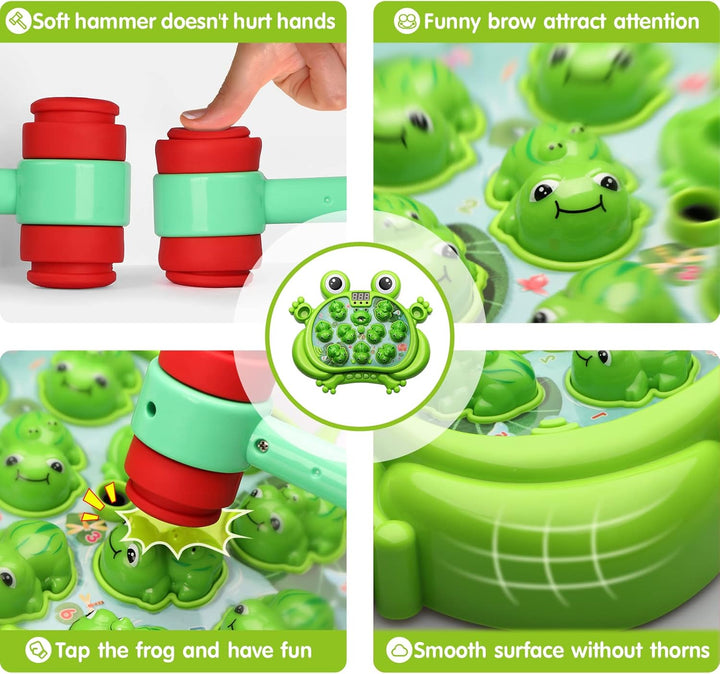 Toys for 2 3 4 5 Year Old Boy,Toddler Toys Age 2-4, Whack a Frog Game,With 5 Modes,45 Levels,9 Music Spray and Light-Up, Baby Toy Gifts for Early Learning, Birthday Gift for Toddler Boy Toys