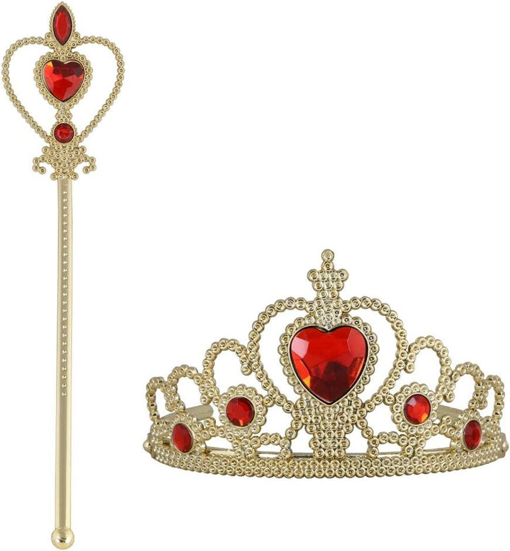 Princess Dress up Accessories, 2PCS Princess Crown and Wands for Little Girls, Jewelry Toy Gifts Set Christmas
