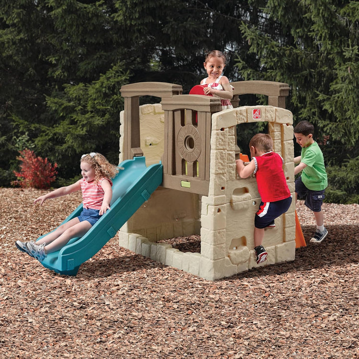 Woodland Climber II Kids Playset, Ages 2 –6 Years Old, Toddler Slide and Climbing Wall, Outdoor Playground for Backyard, Sturdy Plastic Frame, Easy Set Up