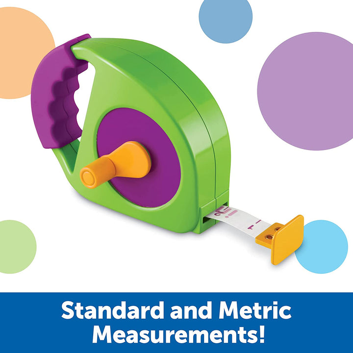 Simple Tape Measure, Ages 3+, Retractable Toy Tape Measure, Measures 4 Feet, Construction Toy for Kids,Back to School