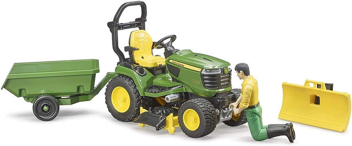 09824 Bworld John Deere Lawn Tractor W Trailer and Gardener