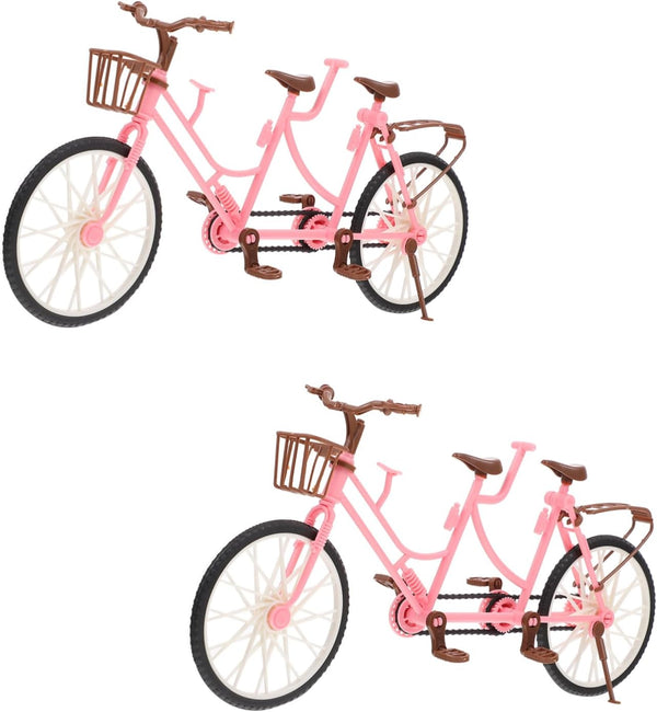 2-Person Bicycle Toy for Boys and Girls Double Seat Doll Accessories Mini Cycle Pedals for Boys and Girls for Playtime and Imaginative Fun