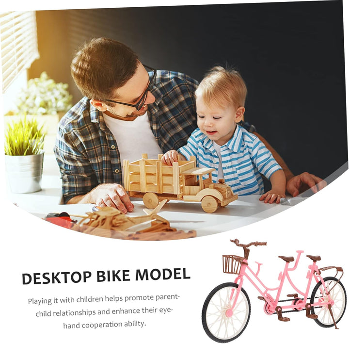 Desktop Two-Seat Furnishings Plaything Bikes Doll Bike Model Practical House Mini Playthings Creative