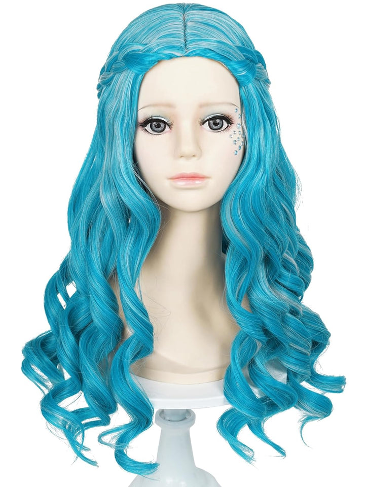 Long Straight Black Kids Wig with Flower Hair Clip, Wigs for Girls Toddler Cosplay 27.6'' Synthetic Hair + Wig Cap for Halloween Party Daily Costumes