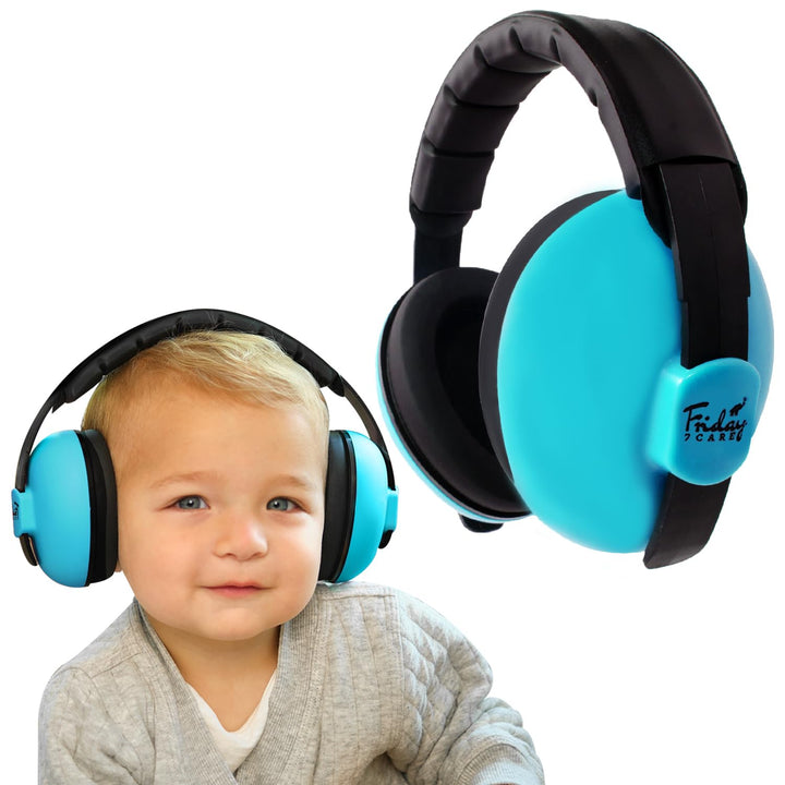 Baby Travel Noise-Cancelling Earmuffs with Adjustable Headband - Infant Ear Protection Headphones for Ages 0-24 Months - Black