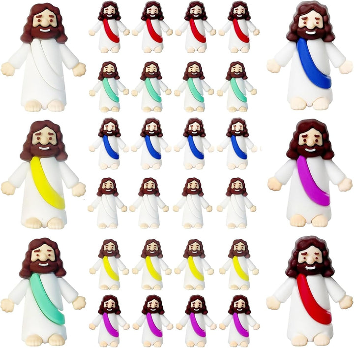 30Pcs Little Jesus Figures, Set of 30Pcs Action Figures Mini Jesus Figurines in Bulk, Tiny Jesus Figures to Hide and Seek Religious Gifts for Easter Egg Stuffers Fillers