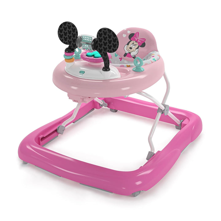 Disney Baby Minnie Mouse Forever Besties 2-In-1 Baby Activity Walker - Easy Fold Frame and Removable -Toy Station, 6 Months and Up