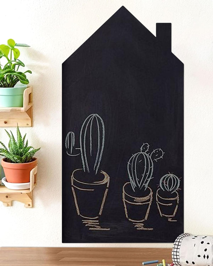 Magnetic Wall Decal for Kids, Magnetic Chalkboard Contact Paper for Wall, Playroom Essentials, Includes Dustless Chalks, Chalk Holder, Wipe Cloth, Stickers (Grey Castle, 22.8" X 46.5")