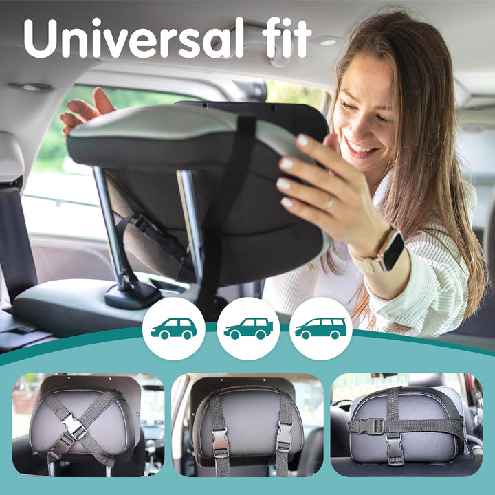 Baby Car Mirror Rear Facing - Double Award-Winning Convex Car Mirror for Baby, 100% Shatterproof & Shakeproof with 360° Rotation, Newborn Essentials (9.6 X 6.9 In)