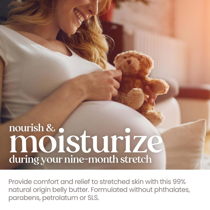 Mama Belly Butter Stretch Mark Cream for Pregnancy Massages Body & Reduces Scar Appearance, Prenatal & Postnatal Tummy Skin Care, Shea Butter & Vitamin E Rich Formula, 6.5 Oz Tub