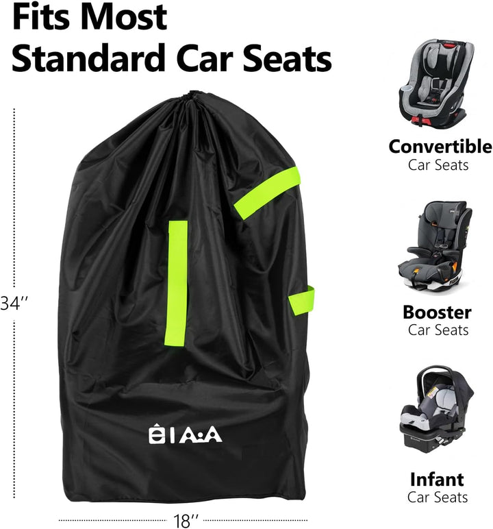 Car Seat Travel Bag for Airplane, Waterproof Wearable with Straps, Large Capacity Padded Car Seat Check Bag, Perfect for Air Travel, Family Vacations, and Parents with Infants