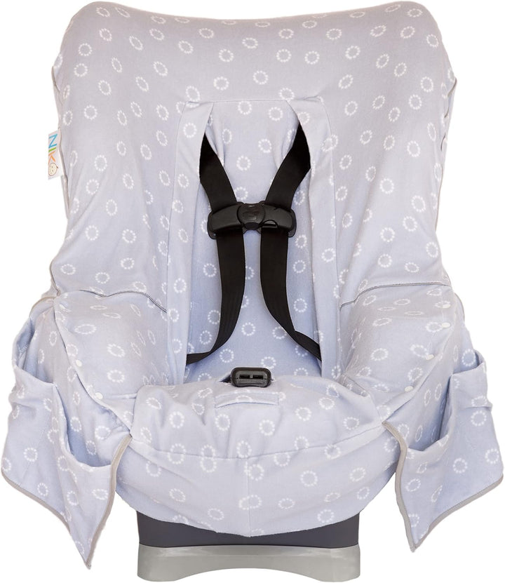 & Liner - Cotton Jersey Gray & White Arrow Pattern - Universal FIT - Crash Tested - Waterproof SEAT Bottom - Easy to Clean - Machine Washable
