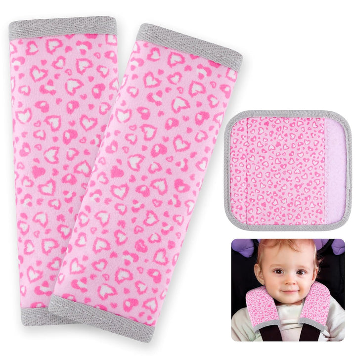 Seat Belt Cover Pad for Baby, Soft Seatbelt Cushion Covers for Kids 2Pcs Car Seat Strap Shoulder Pads for All Car Seats, Stroller, High Chair,Blue Dinosaur