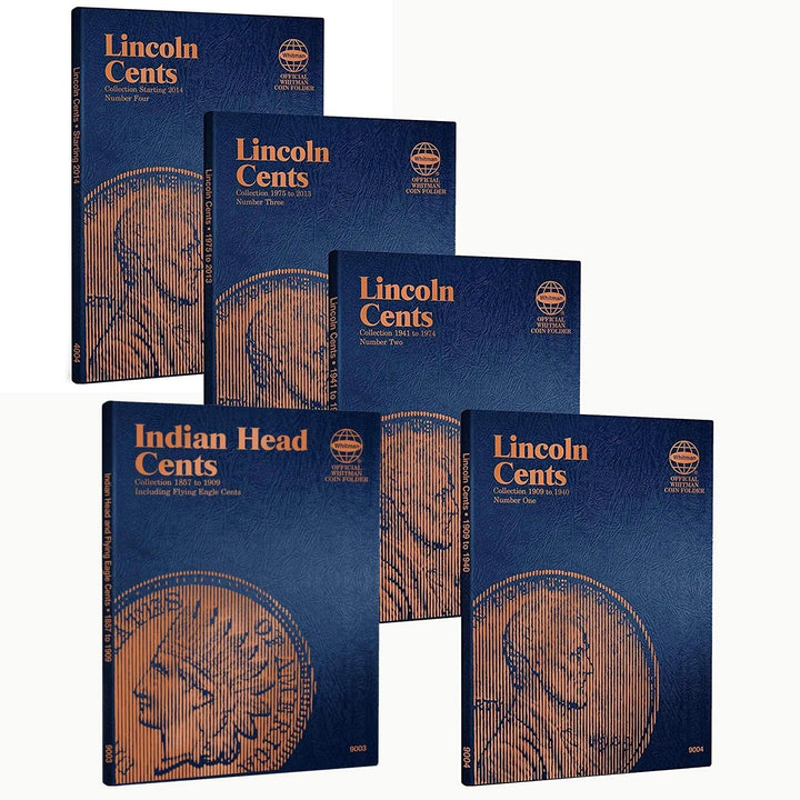 US Lincoln Cent Coin Folder Four Volume Set 1909 - Date #’S 9004, 9030, 9033, 4004