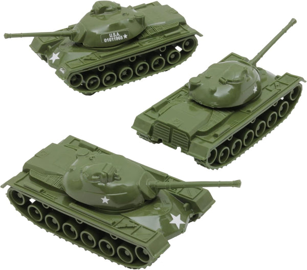 Timmee Toy Tanks for Plastic Army Men - OD Green WW2 3Pc - Made in USA