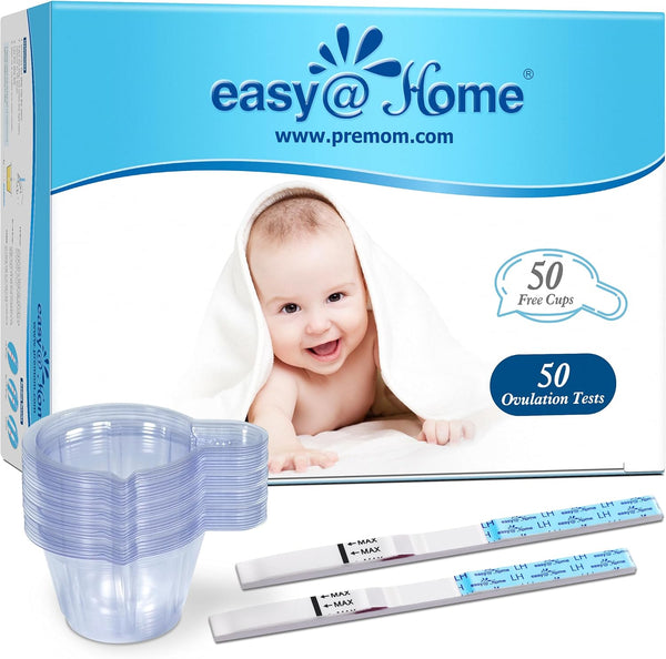Ovulation Test Predictor Kit : Accurate Fertility Test for Women (Width of 5Mm), Fertility Monitor Test Strips, 50 LH Strips with 50 Urine Cups