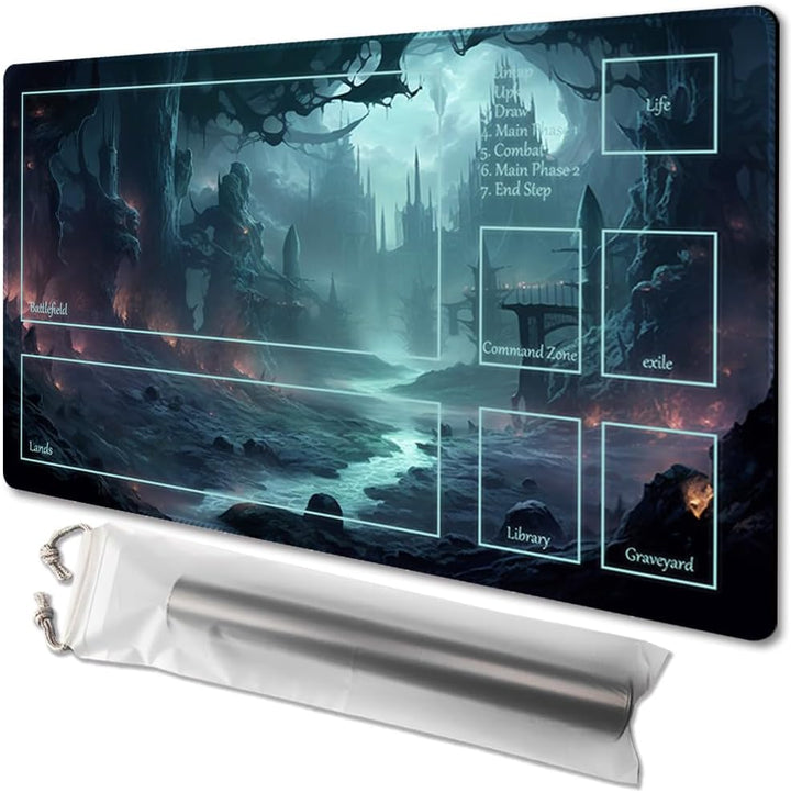 MTG Playmat Size 24X14In Free Storage Bags Non-Slip Backing, Ideal for Card Game Enthusiasts TCG Playmat (Shadow Dragon-No Deck)
