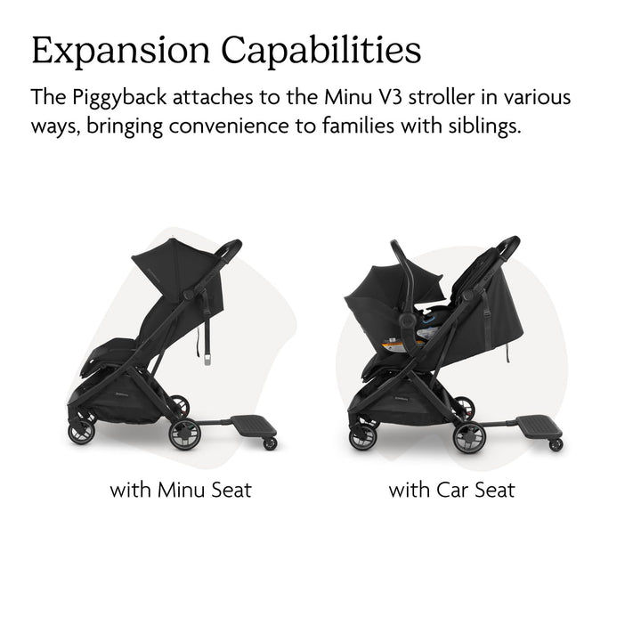 Piggyback Ride-Along Board for Minu V3 / Quick Attachment for Toddlers up to 45 Lbs to Stand + Stroll