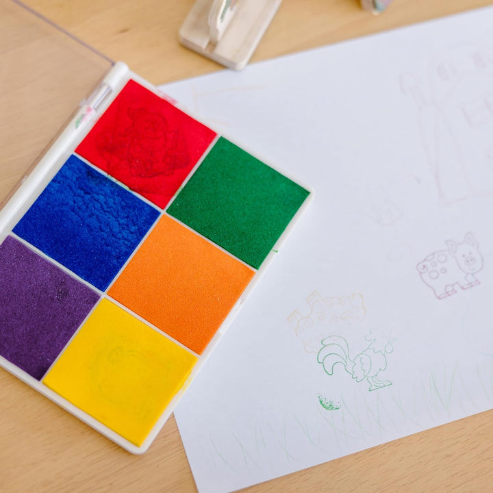 Rainbow Stamp Pad - 6 Washable Inks