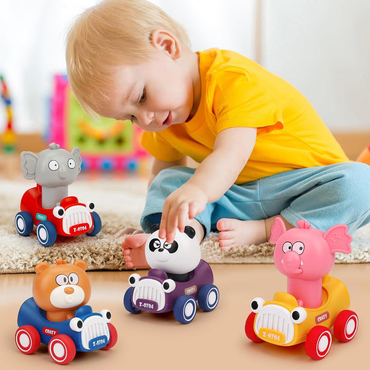 Press and Go Toy Cars for Toddlers 1-3 Push Go Animal Racing Baby Cars Toys Infant 6-12-18 Months Toys for 1 Year Old Boy Girl First Birthday Gifts for One Two 2 Year Old Toddler Toys 1-2 2-3