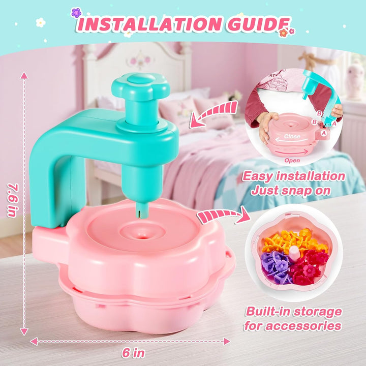 Flower Bouquet Toys, Arts and Crafts for Girls Ages 4-8, Gifts for 4 5 6 7 8 9 Year Old Girls, DIY Flower Making Toy Kit for Kids, Mess-Free Fun & Educational Activities for Preschool Kids
