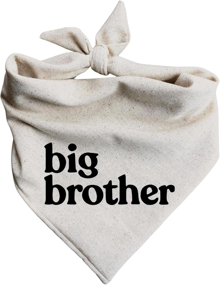 Dog Bandana Pregnancy Announcement Big Brother Baby Reveal Oatmeal Cream Minimal Neutral Color Announcement to Family (Large)